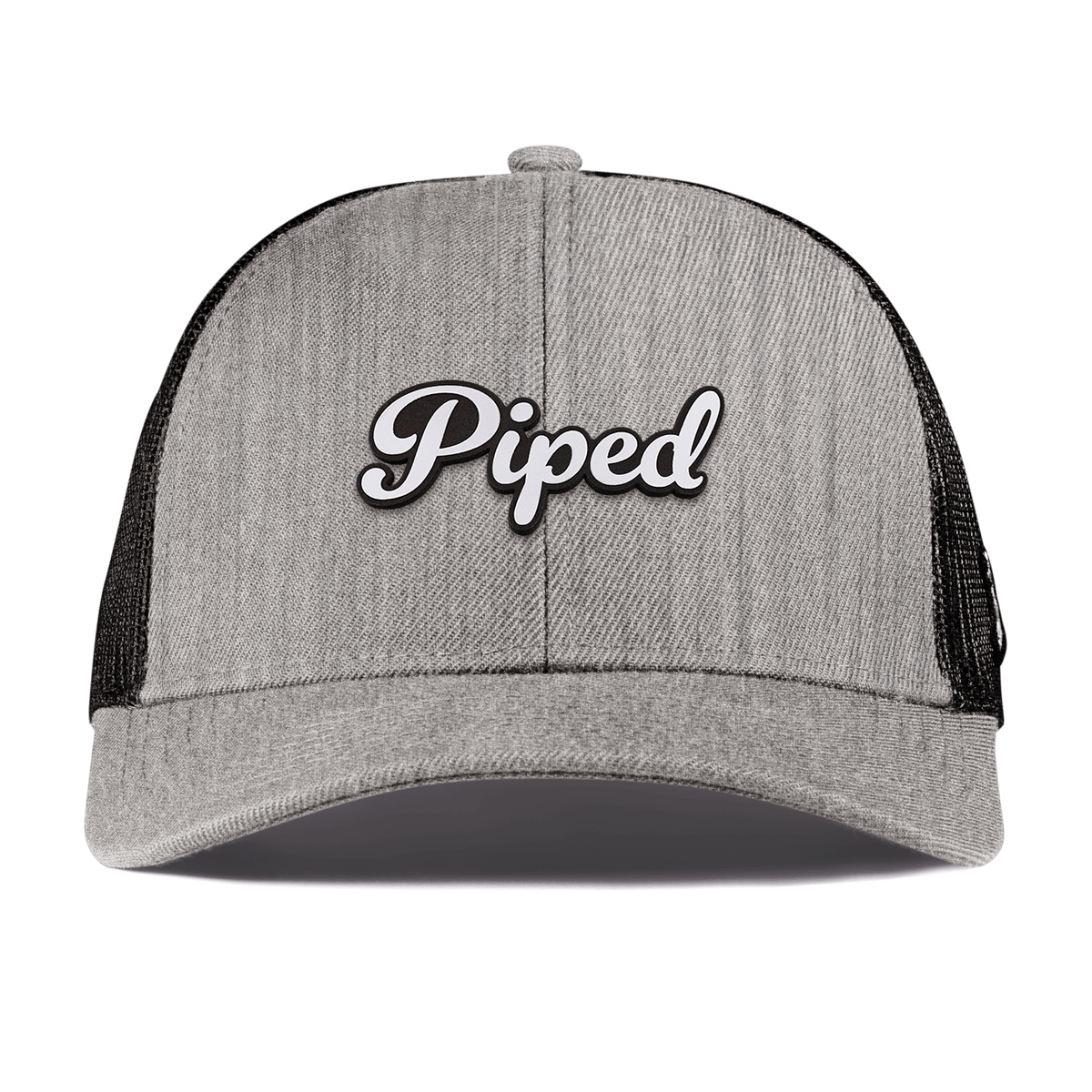 Piped Script Curved Stretch Trucker Heather Gray