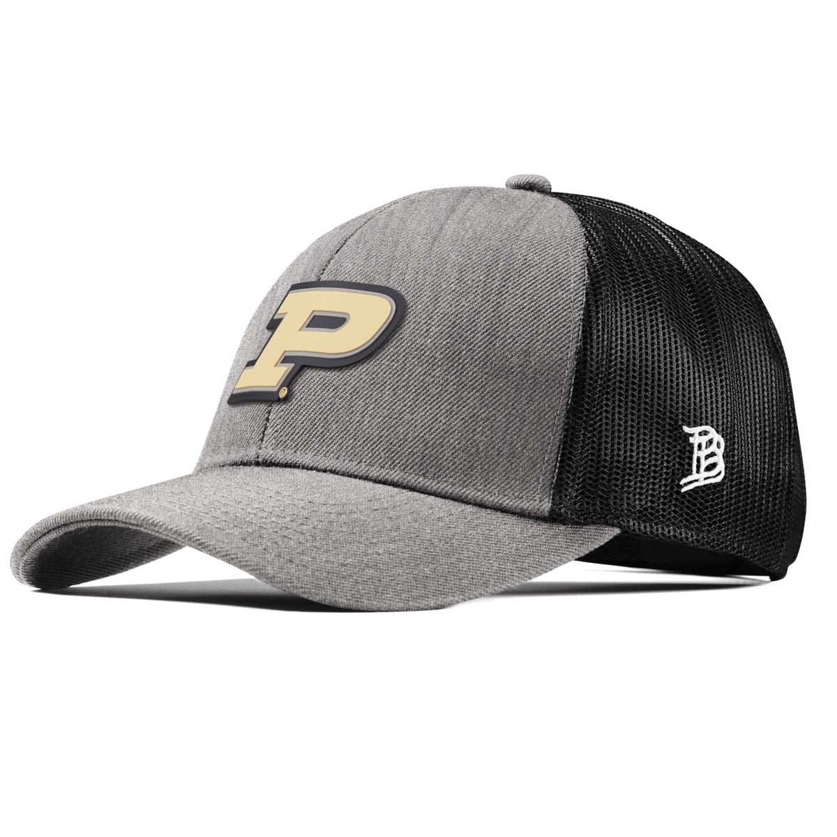 Purdue University "Purdue Block" Curved Stretch Trucker Heather Gray