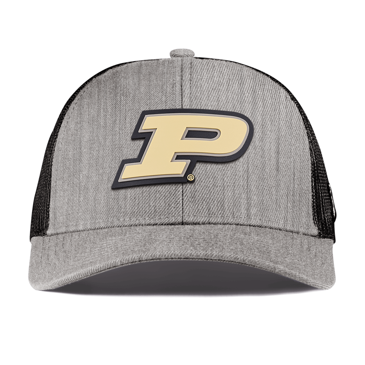 Purdue University "Purdue Block" Curved Stretch Trucker Heather Gray