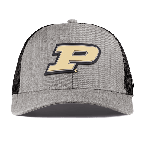Purdue University "Purdue Block" Curved Stretch Trucker Heather Gray