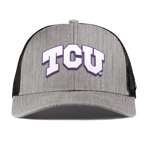 Texas Christian University "TCU Block" Curved Stretch Trucker Heather Gray