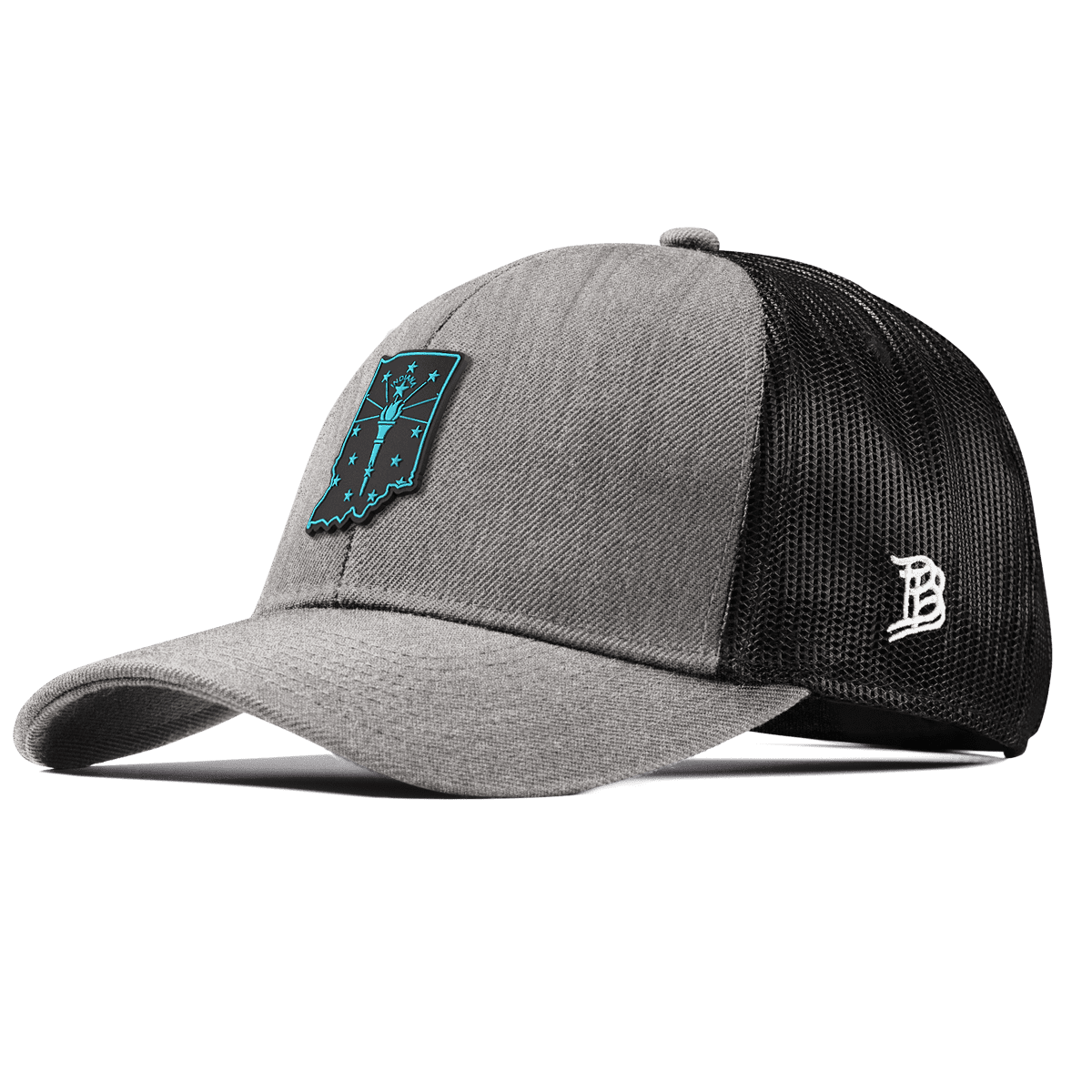 Indiana Turquoise Stretch Snapback Trucker Heather Gray