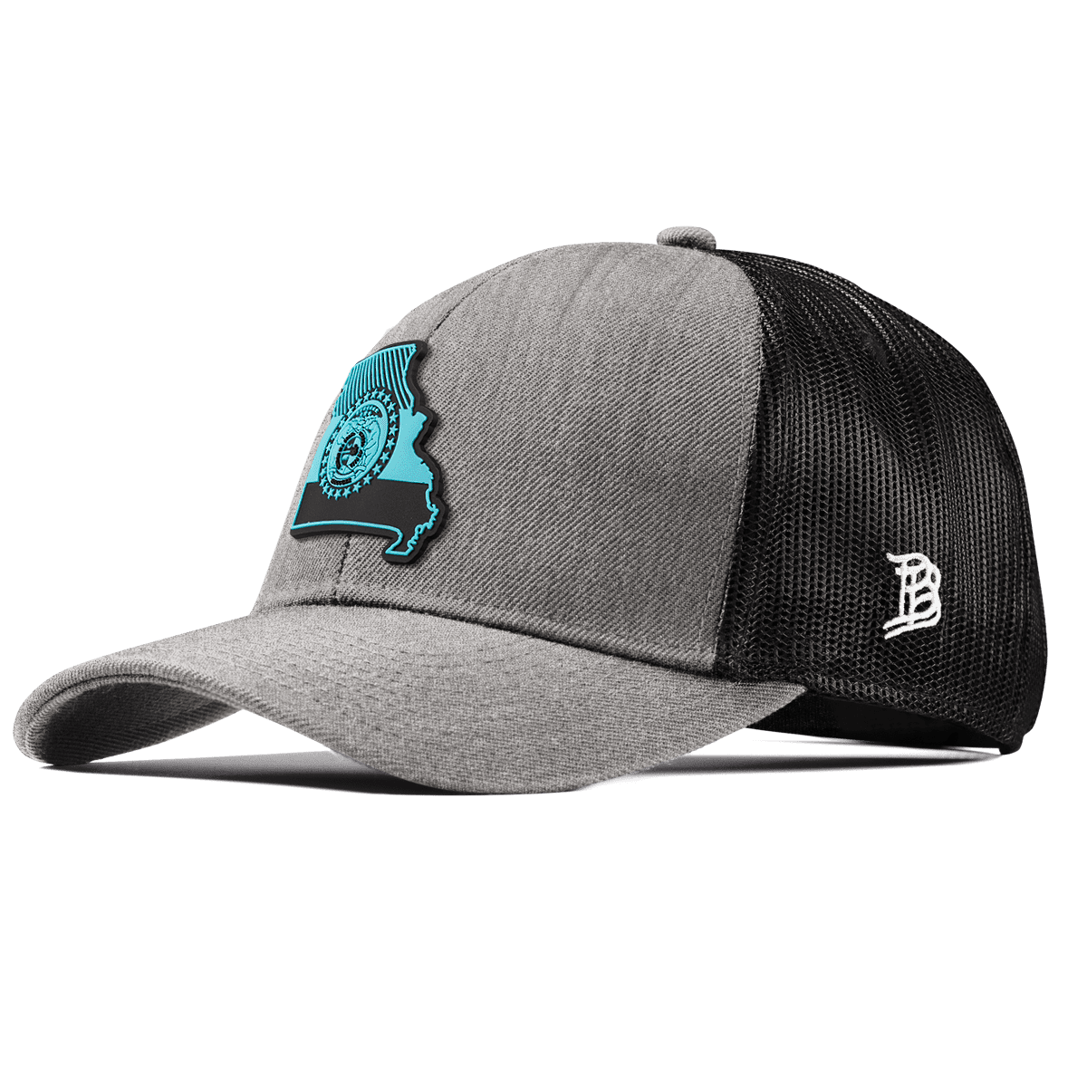 Missouri Turquoise Stretch Snapback Trucker Heather Gray