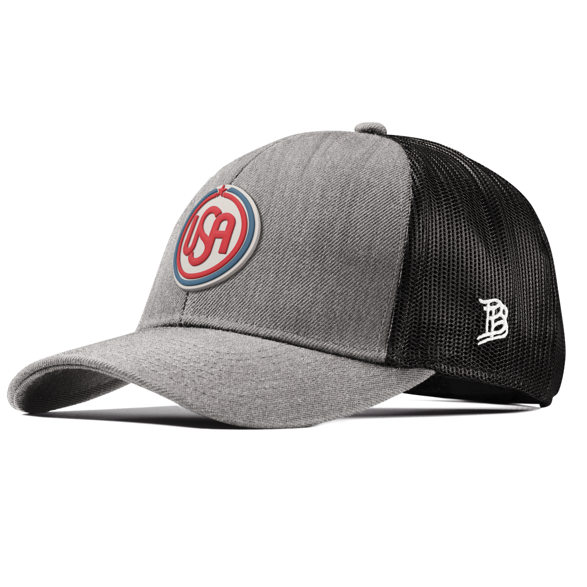 USA Icon Curved Stretch Trucker Heather Gray