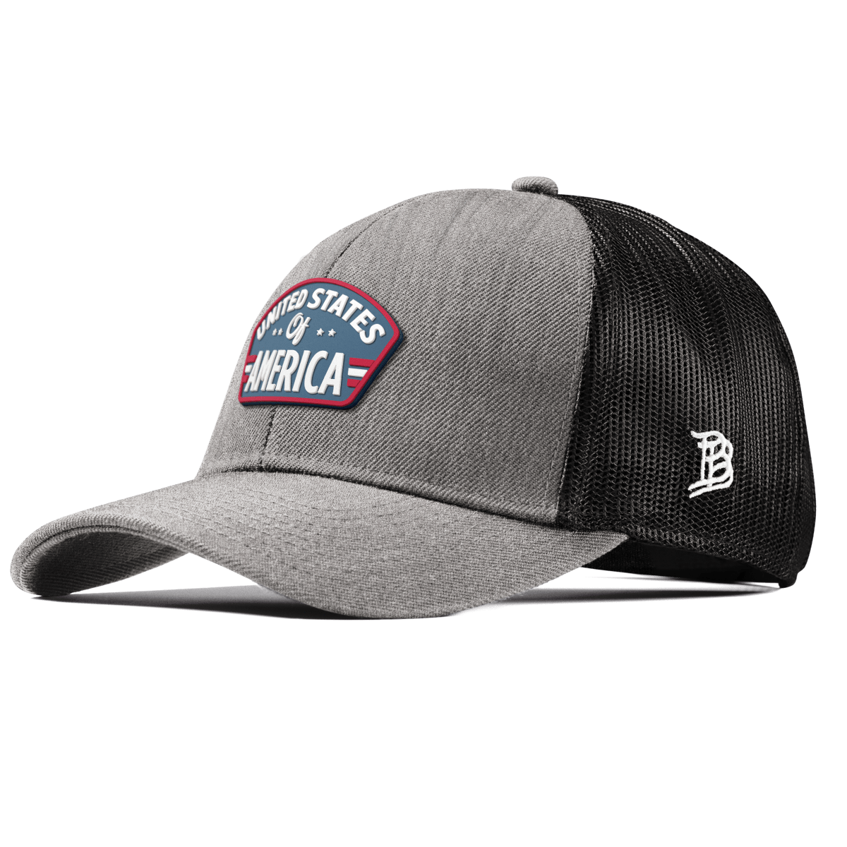 United States of America Badge Curved Stretch Trucker Heather Gray