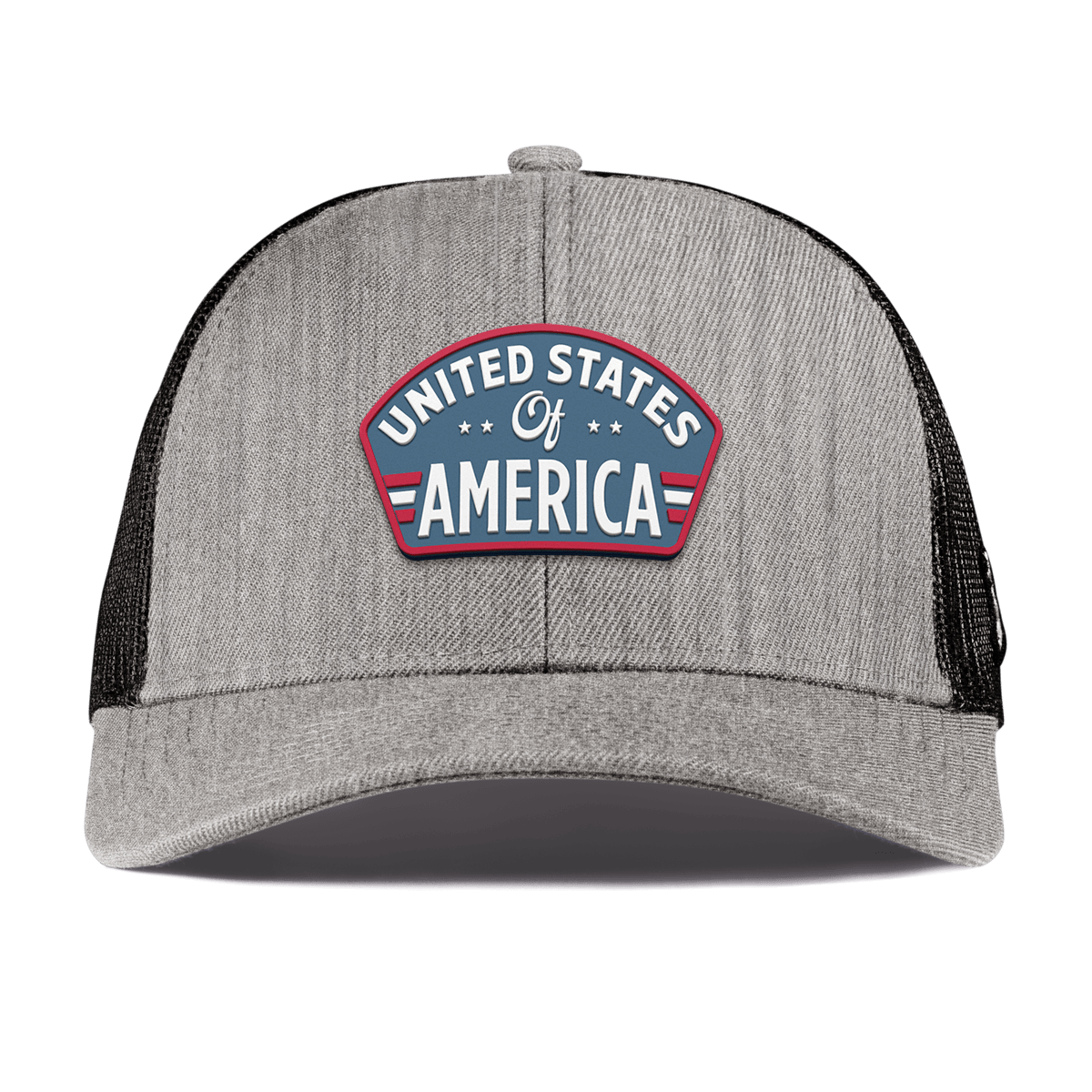 United States of America Badge Curved Stretch Trucker Heather Gray