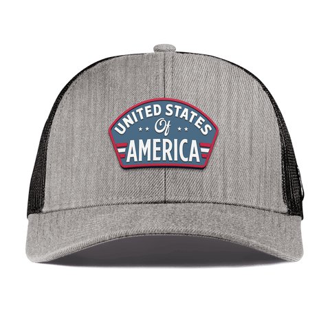 United States of America Badge Curved Stretch Trucker Heather Gray