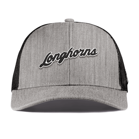 University of Texas "Vintage Texas Longhorn Script" Curved Stretch Trucker Heather Gray