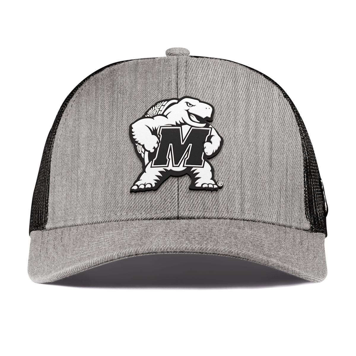 University of Maryland "Vintage Maryland Team Logo" Curved Stretch Trucker Heather Gray