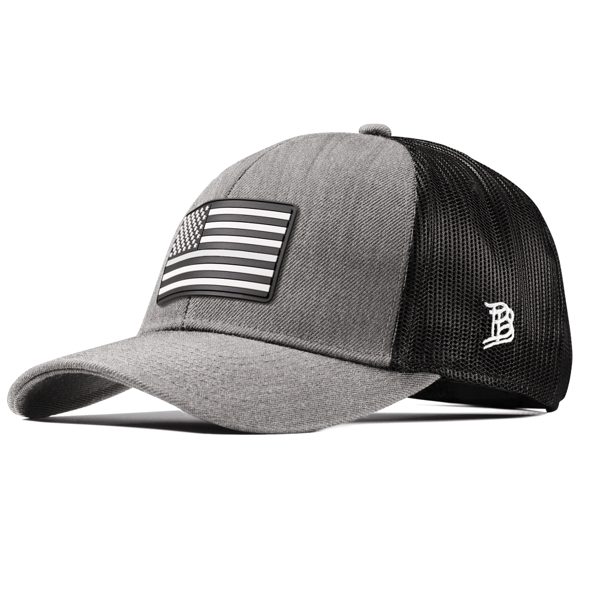 Vintage Old Glory Stretch Snapback Trucker Heather Gray