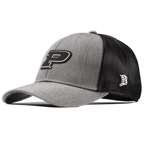 Purdue University "Vintage Purdue Team Logo" Curved Stretch Trucker Heather Gray
