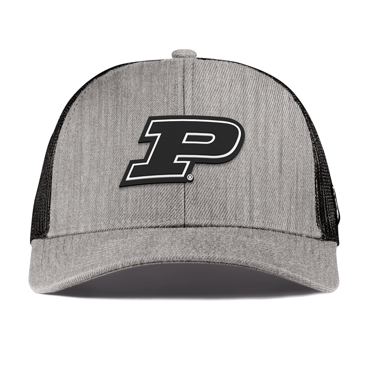Purdue University "Vintage Purdue Team Logo" Curved Stretch Trucker Heather Gray