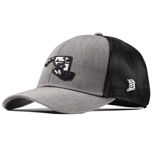 Maryland Vintage Stretch Snapback Trucker Heather Gray