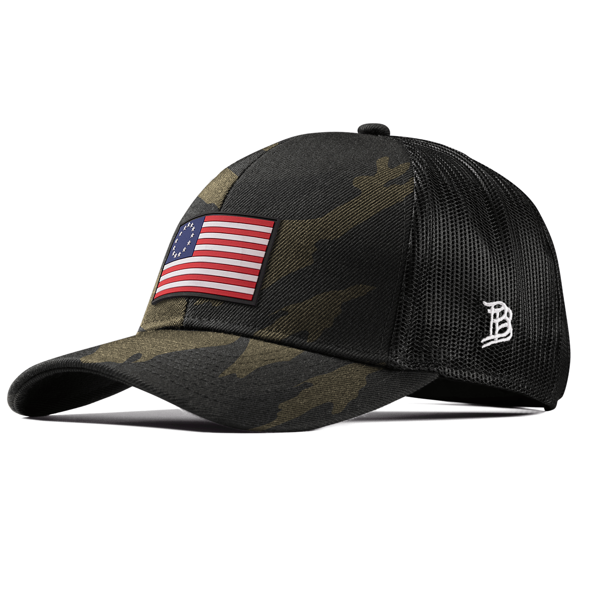 1776 PVC Stretch Snapback Trucker Midnight Camo