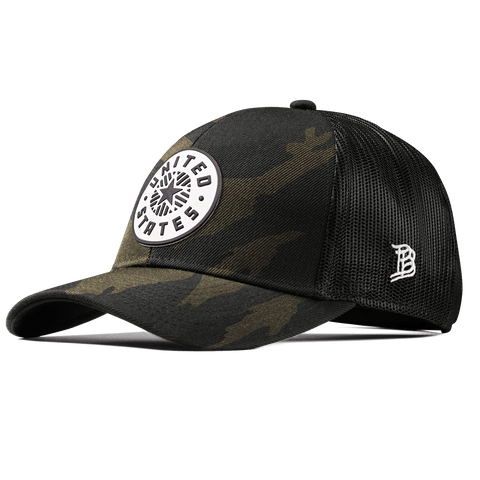 Anthem PVC Stretch Snapback Trucker Midnight Camo
