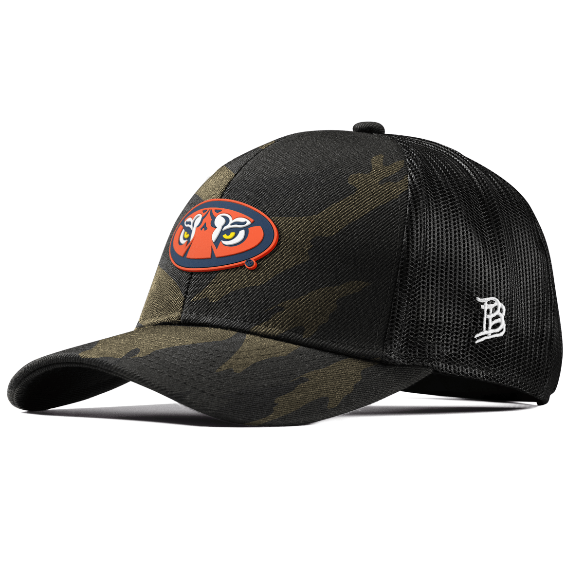Auburn University "Auburn Tiger Eyes" Curved Stretch Trucker Midnight Camo