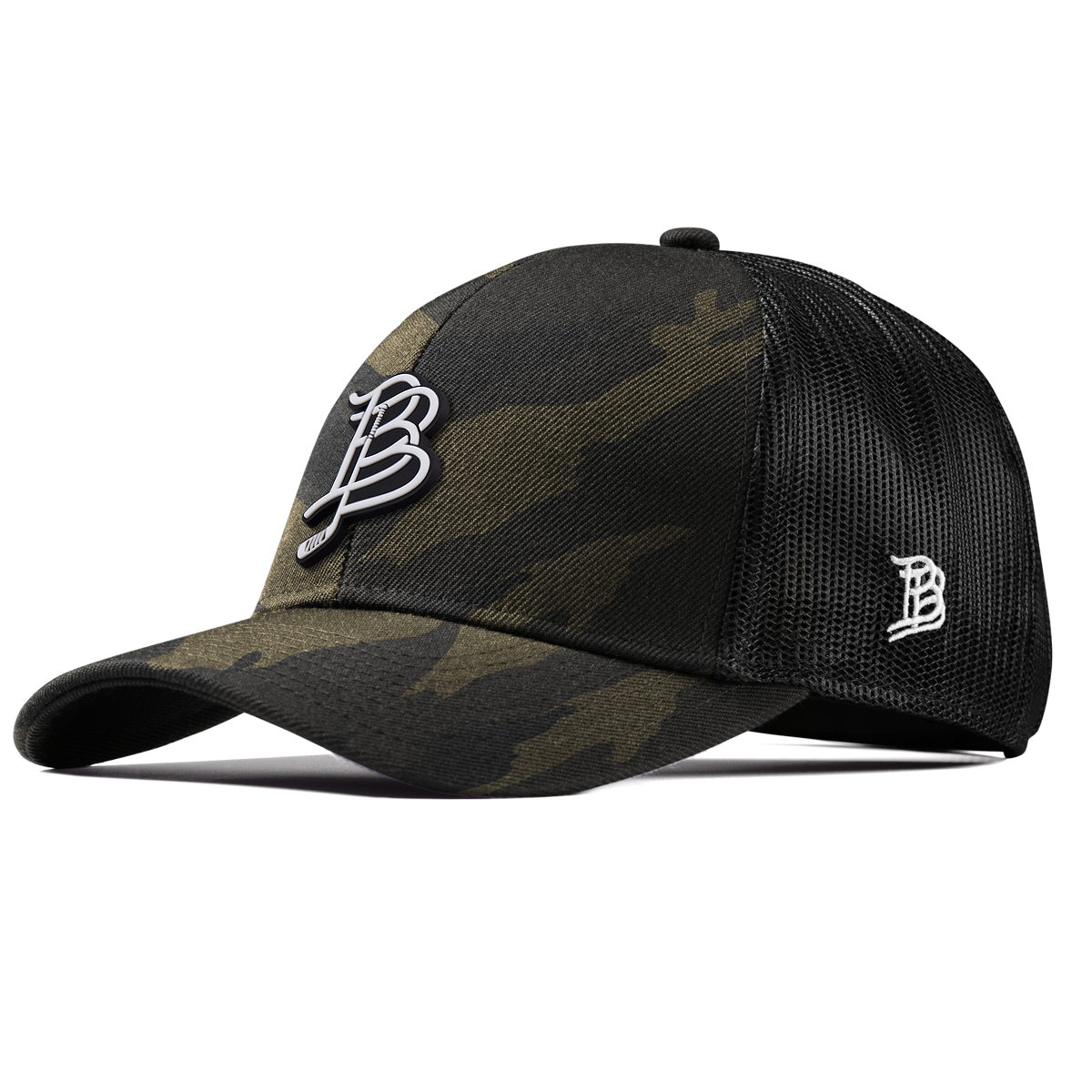 BB Hockey Cutout PVC Stretch Snapback Trucker Midnight Camo