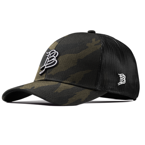 BB Hockey Cutout PVC Stretch Snapback Trucker Midnight Camo