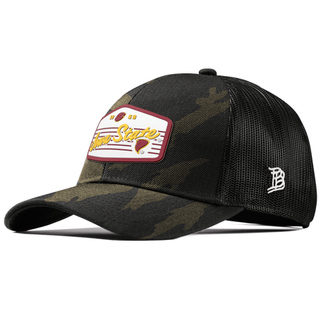 Iowa State University "Cyclones Football" Curved Stretch Trucker Midnight Camo