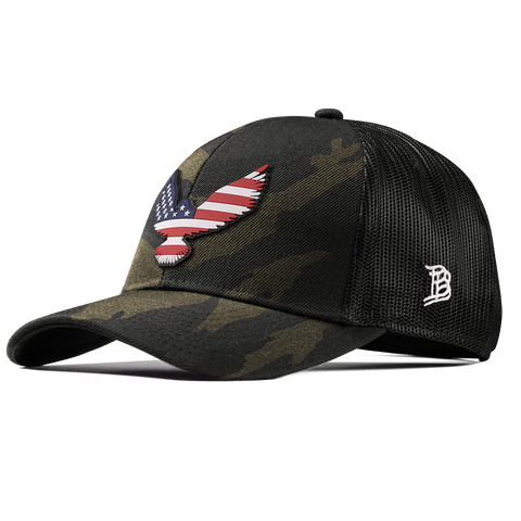 Freedom Eagle PVC Stretch Snapback Trucker Midnight Camo