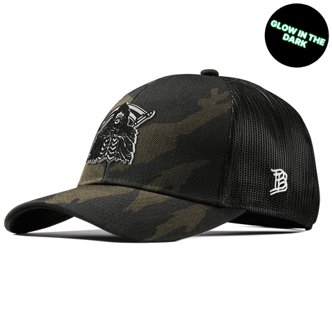 Grim Reaper Glow Stretch Snapback Trucker Midnight Camo