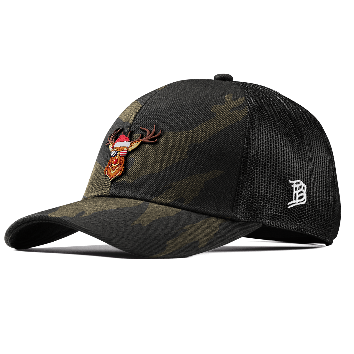 Party Reindeer Stretch Snapback Trucker Midnight Camo