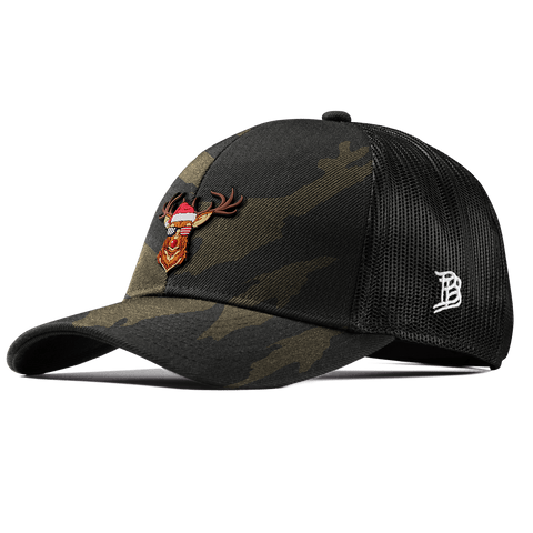 Party Reindeer Stretch Snapback Trucker Midnight Camo