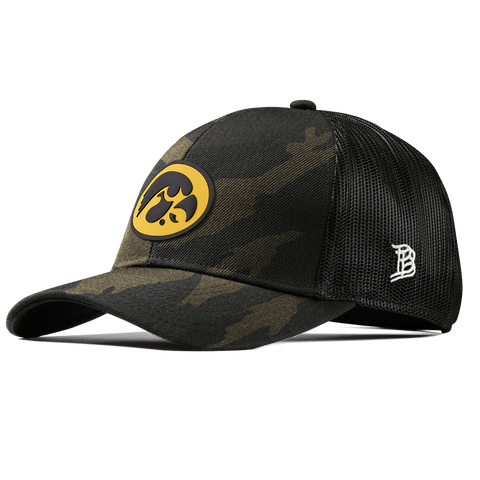 University of Iowa "Iowa Hawkeyes Team Logo" Stretch Snapback Trucker Midnight Camo