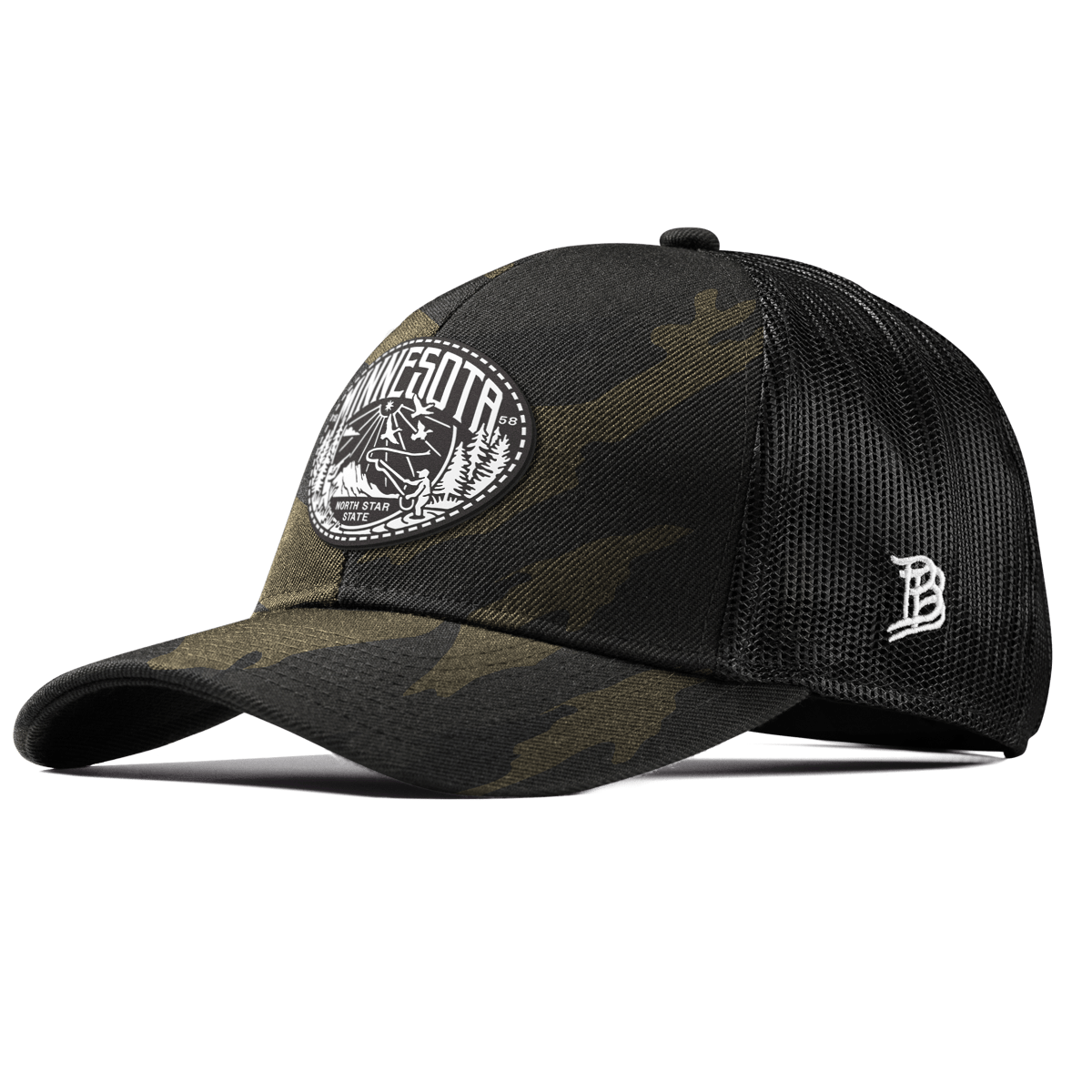 Minnesota Traveler Curved Stretch Trucker Midnight Camo