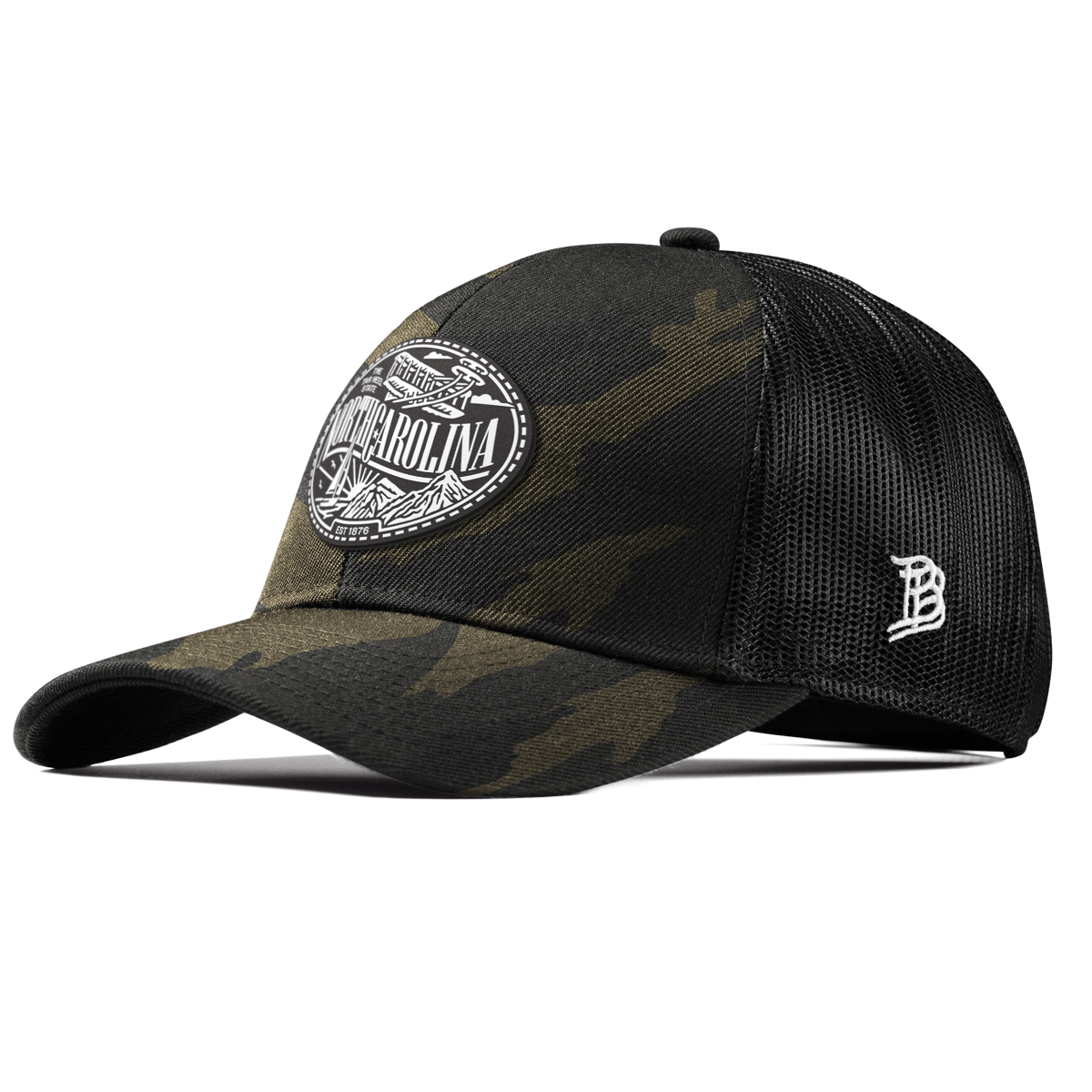 North Carolina Traveler Curved Stretch Trucker Midnight Camo