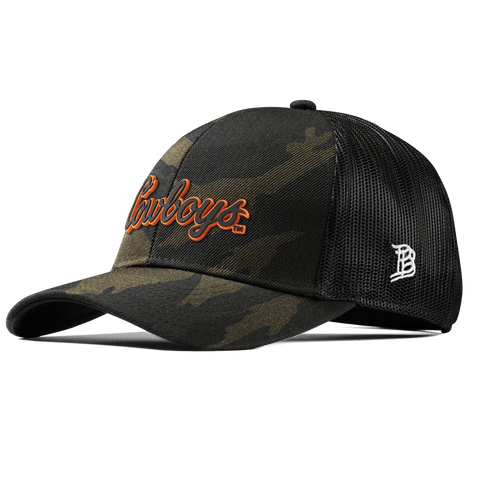 Oklahoma State University "Oklahoma State Cowboys" Stretch Snapback Trucker Midnight Camo