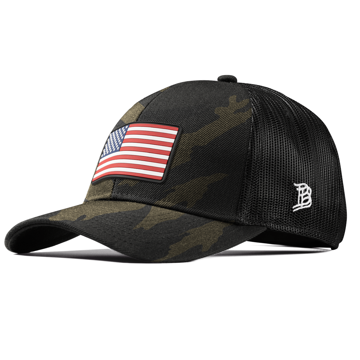 Old Glory PVC Stretch Snapback Trucker Midnight Camo