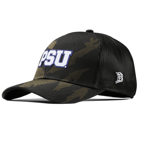 Pennsylvania State University "Penn State Block" Curved Stretch Trucker Midnight Camo