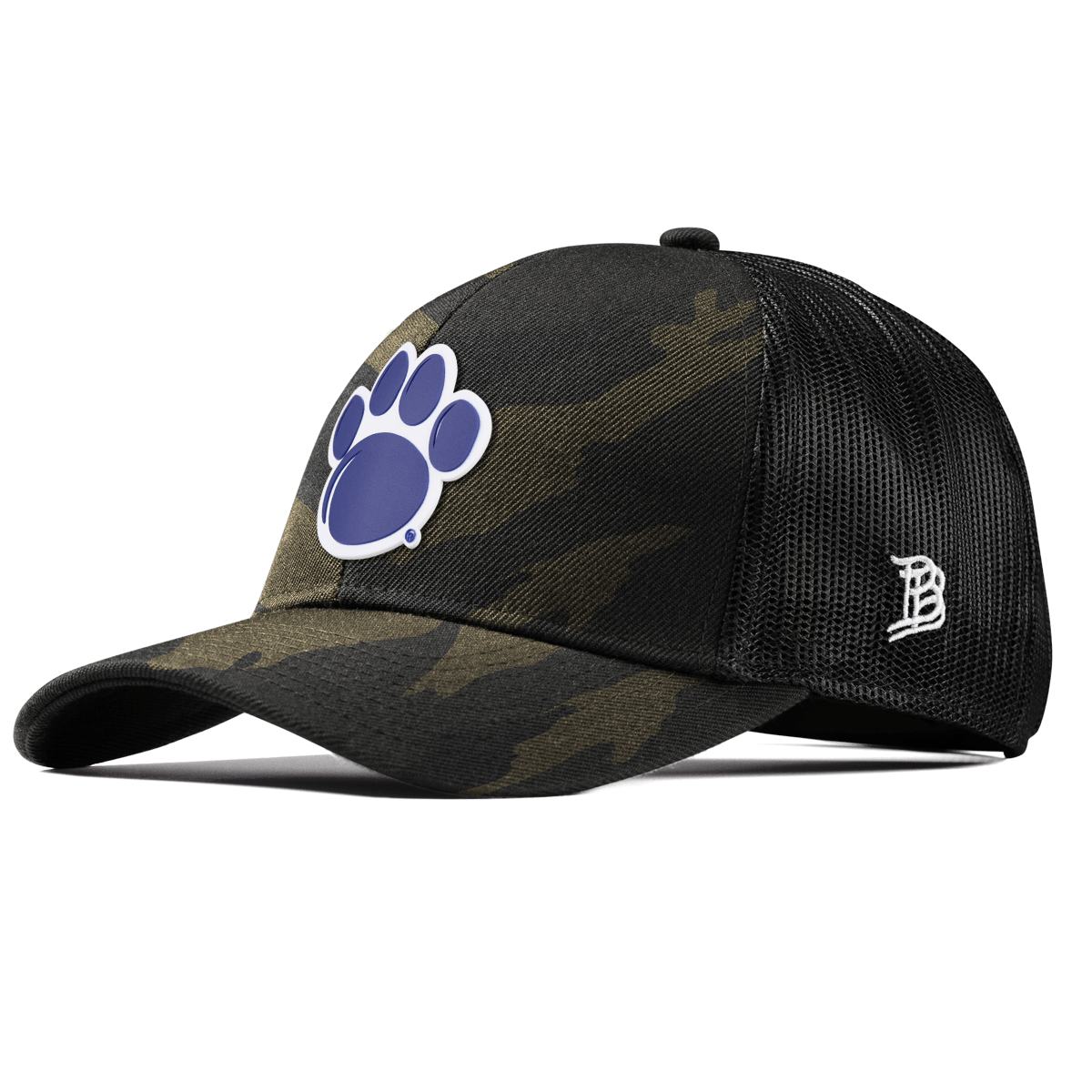 Pennsylvania State University "Penn State Paw" Curved Stretch Trucker Midnight Camo