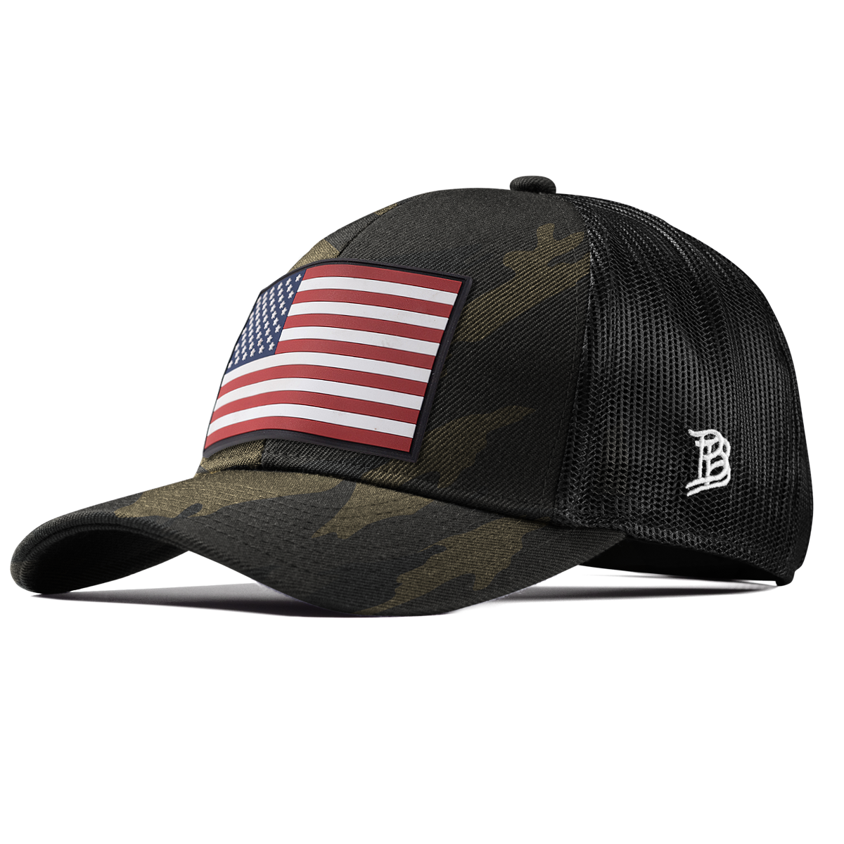 Salute PVC Stretch Snapback Trucker Midnight Camo