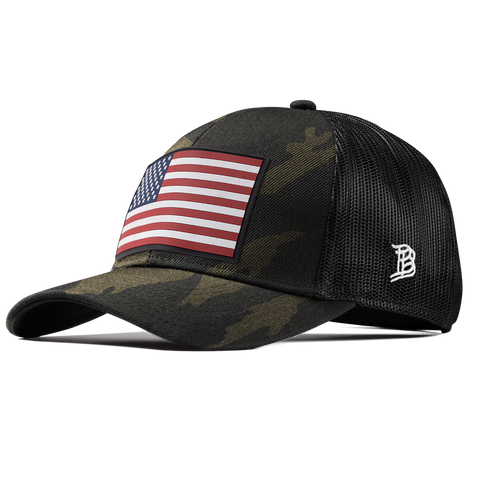 Salute PVC Stretch Snapback Trucker Midnight Camo