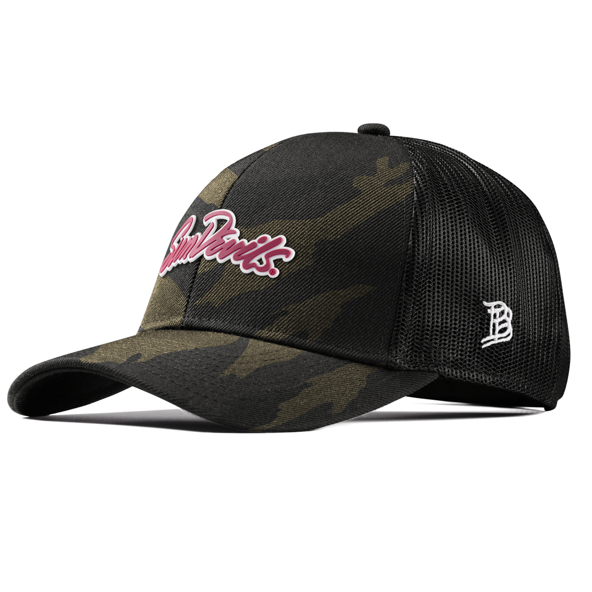 Arizona State University "Sun Devils Script" Curved Stretch Trucker Midnight Camo
