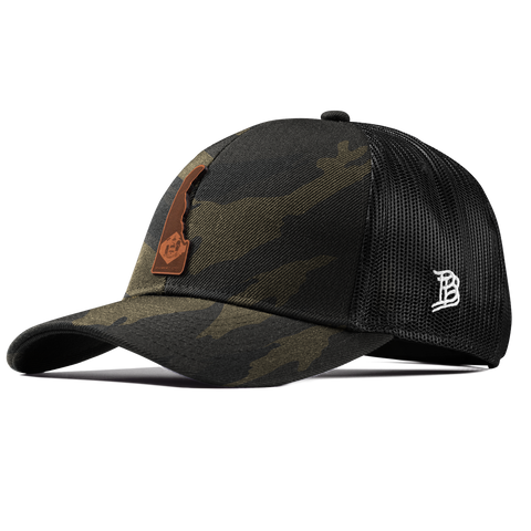 Delaware 1 Stretch Snapback Trucker Midnight Camo