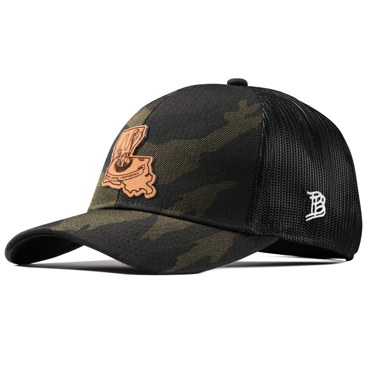 Louisiana 18 Stretch Snapback Trucker Midnight Camo
