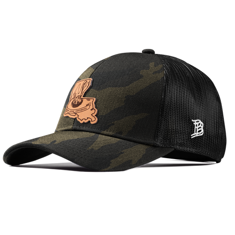 Louisiana 18 Stretch Snapback Trucker Midnight Camo