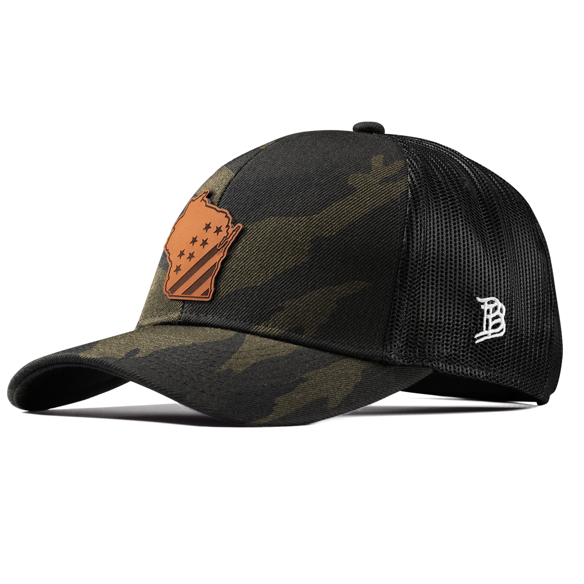 Wisconsin 30 Stretch Snapback Trucker Midnight Camo