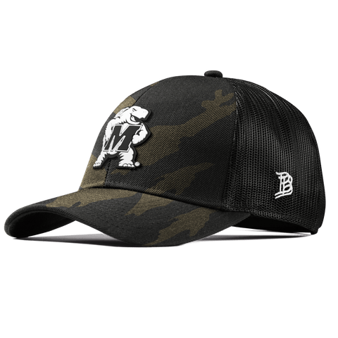 University of Maryland "Vintage Maryland Team Logo" Curved Stretch Trucker Midnight Camo
