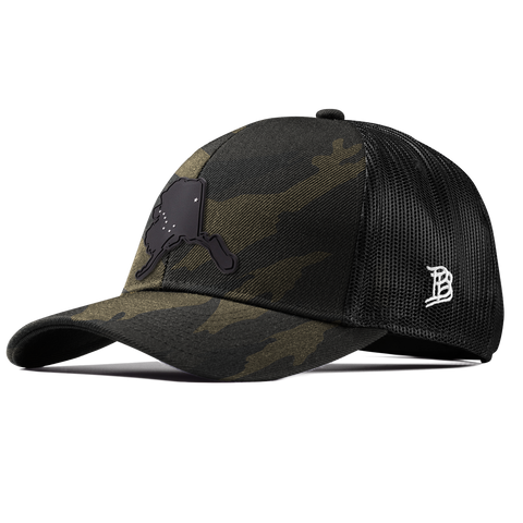 Alaska Vintage Stretch Snapback Trucker Midnight Camo