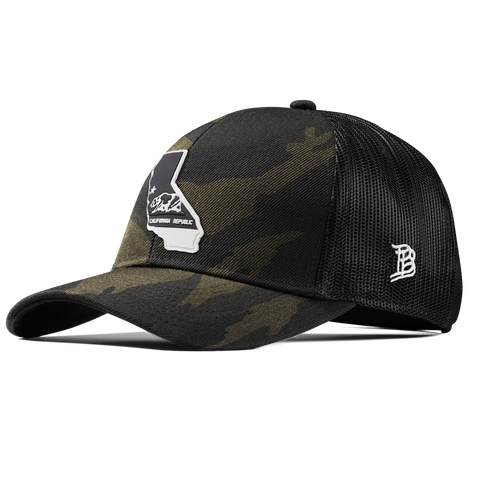 California Vintage Stretch Snapback Trucker Midnight Camo