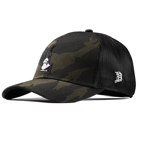 Delaware Vintage Stretch Snapback Trucker Midnight Camo