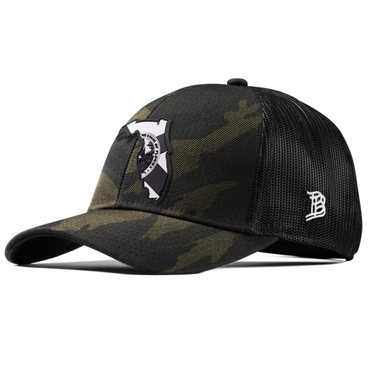 Florida Vintage Stretch Snapback Trucker Midnight Camo