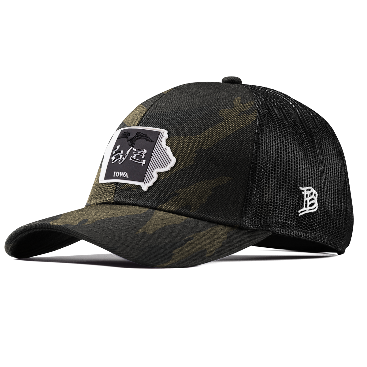 Iowa Vintage Stretch Snapback Trucker Midnight Camo