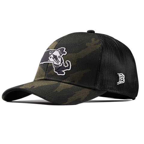 Massachusetts Vintage Stretch Snapback Trucker Midnight Camo