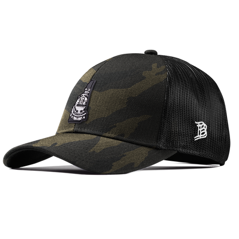 New Hampshire Vintage Stretch Snapback Trucker Midnight Camo
