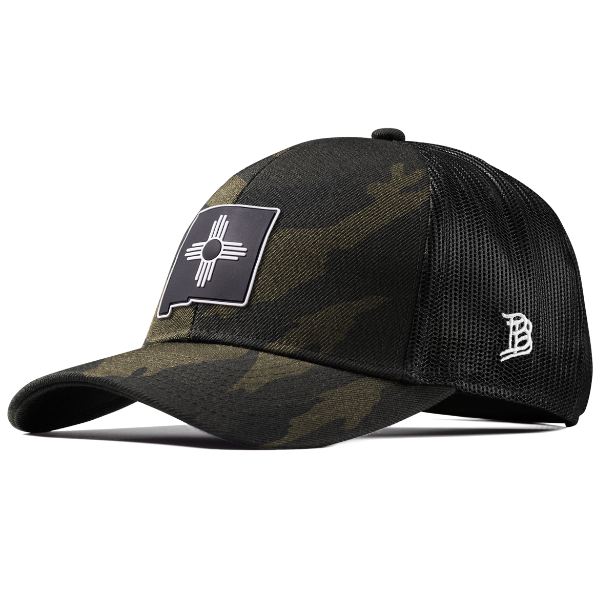 New Mexico Vintage Stretch Snapback Trucker Midnight Camo